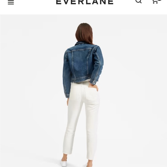 Everlane The Cropped Denim Jacket jean size Small - Picture 4 of 8